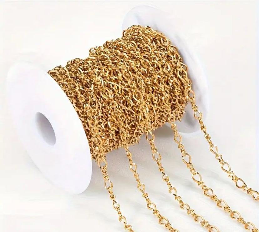 39.37" Stainless Steel Twisted Ring Chain - Thick, Durable for DIY Jewelry Making, Necklaces, Bracelets & More.