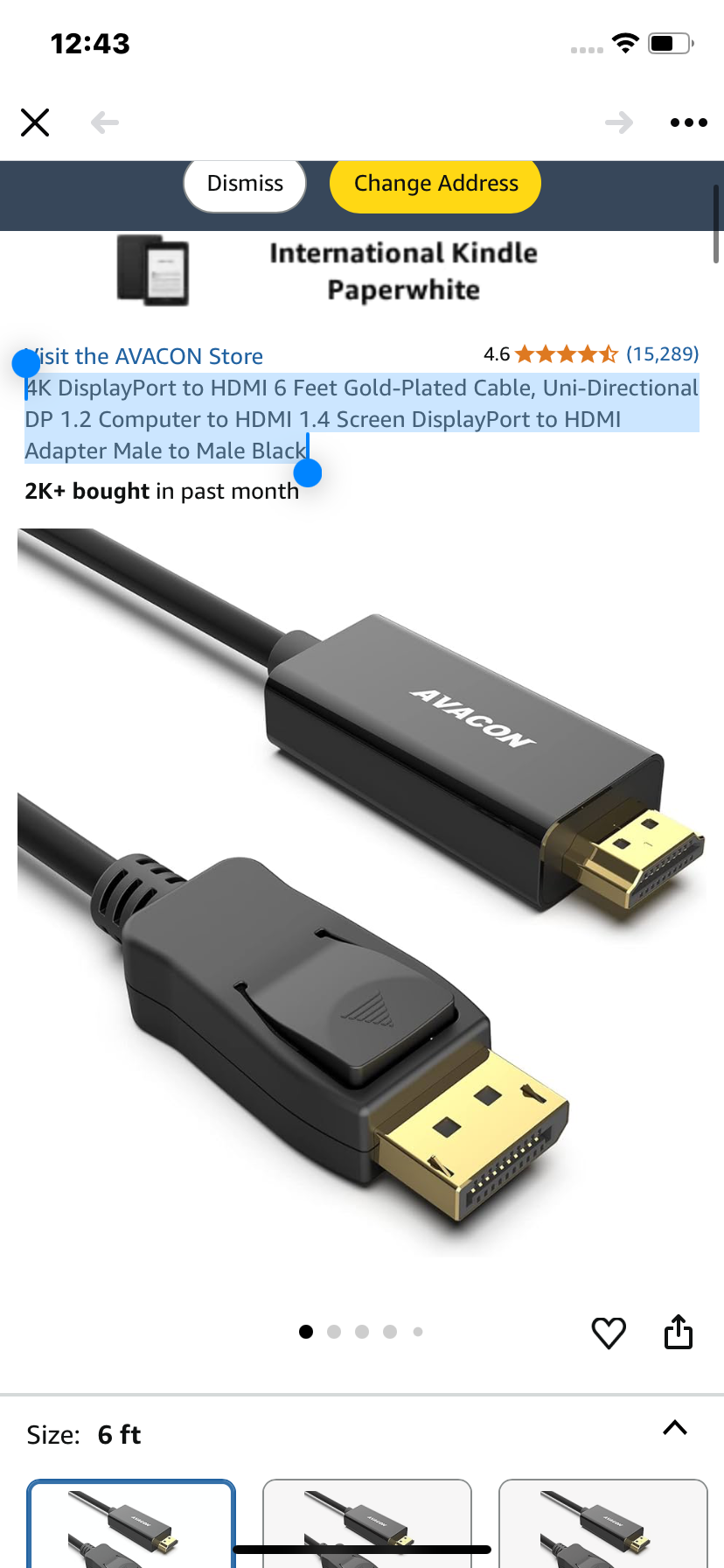 4K DisplayPort to HDMI 6 Feet Gold-Plated Cable, Uni-Directional DP 1.2 Computer to HDMI 1.4 Screen DisplayPort to HDMI Adapter Male to Male Black