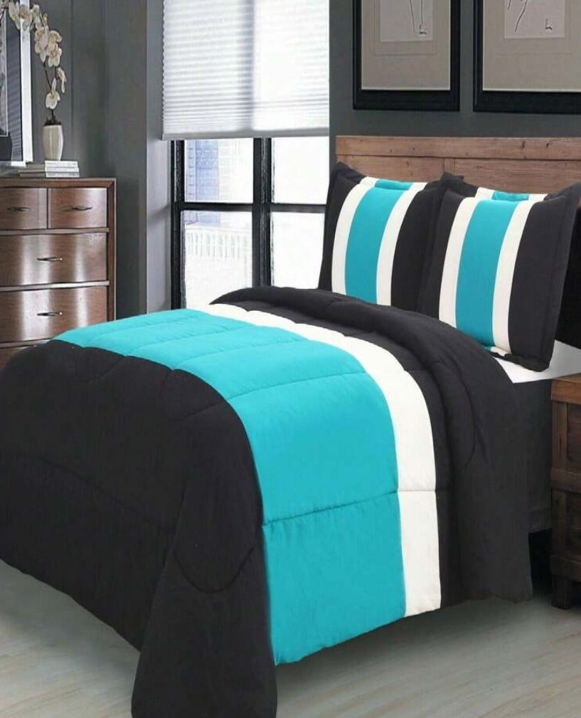 4PC Serenity Comforter Set - Comforter, 2Pillow Shams, 1 Bed Skirt