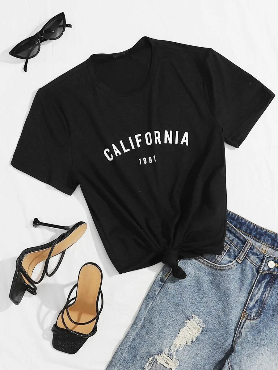 EZwear Number And Letter Graphic Tee - June
