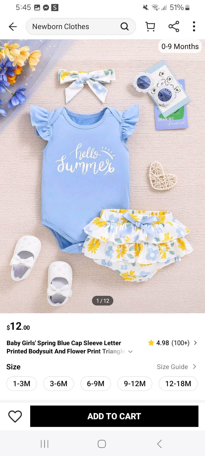 Baby girl blue and yellow suit