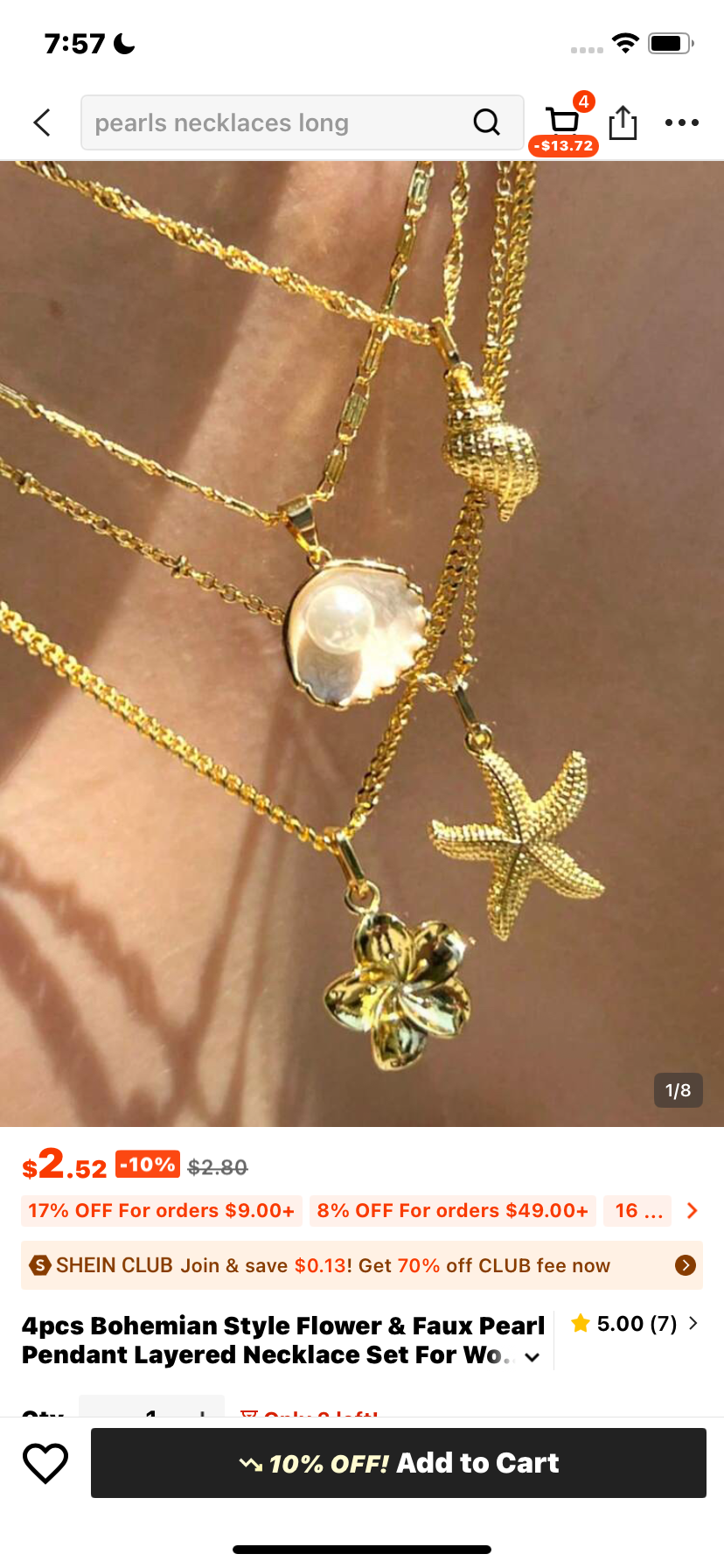 4pcs Bohemian Style Flower & Faux Pearl Pendant Layered Necklace Set For Women, Ideal For Daily Wear & Vacation, Perfect Holiday Gift Jewelry