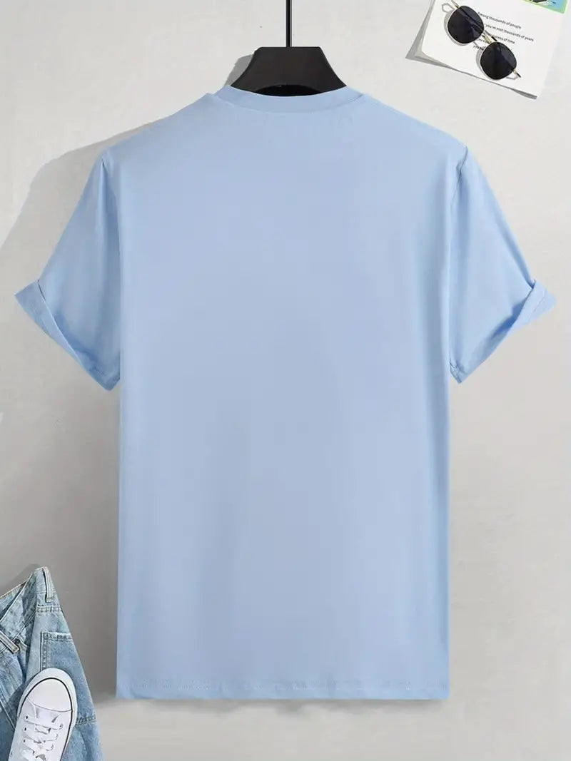 Slogan Pattern Print Men's T-Shirt for Summer!