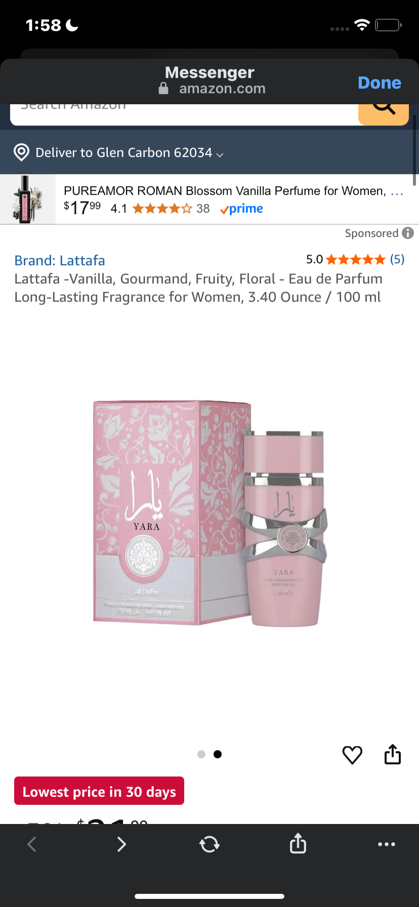 Lattafa -Vanilla, Gourmand, Fruity, Floral - Eau de Parfum Long-Lasting Fragrance for Women, 3.40 Ounce / 100 ml