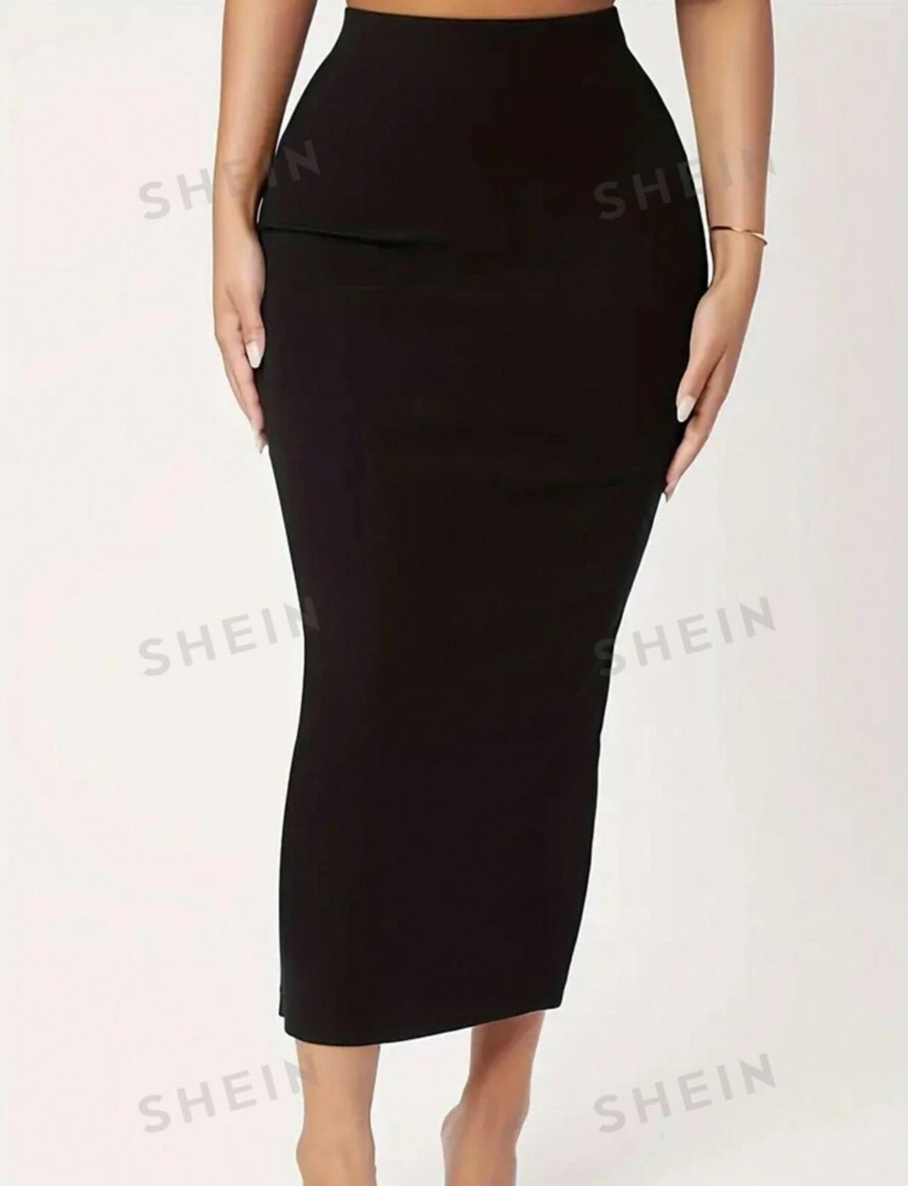 Plus Size Solid Color Slim Fit Fashionable Skirt