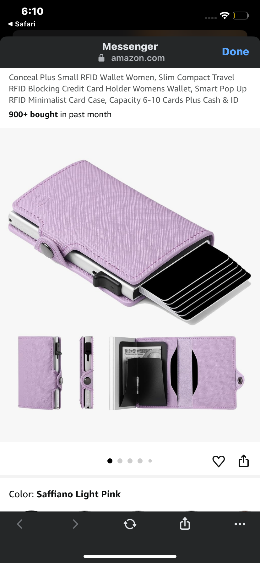 Conceal Plus Small RFID Wallet Women, Slim Compact Travel RFID Blocking Credit Card Holder Womens Wallet, Smart Pop Up RFID Minimalist Card Case, Capacity 6-10 Cards Plus Cash & ID
