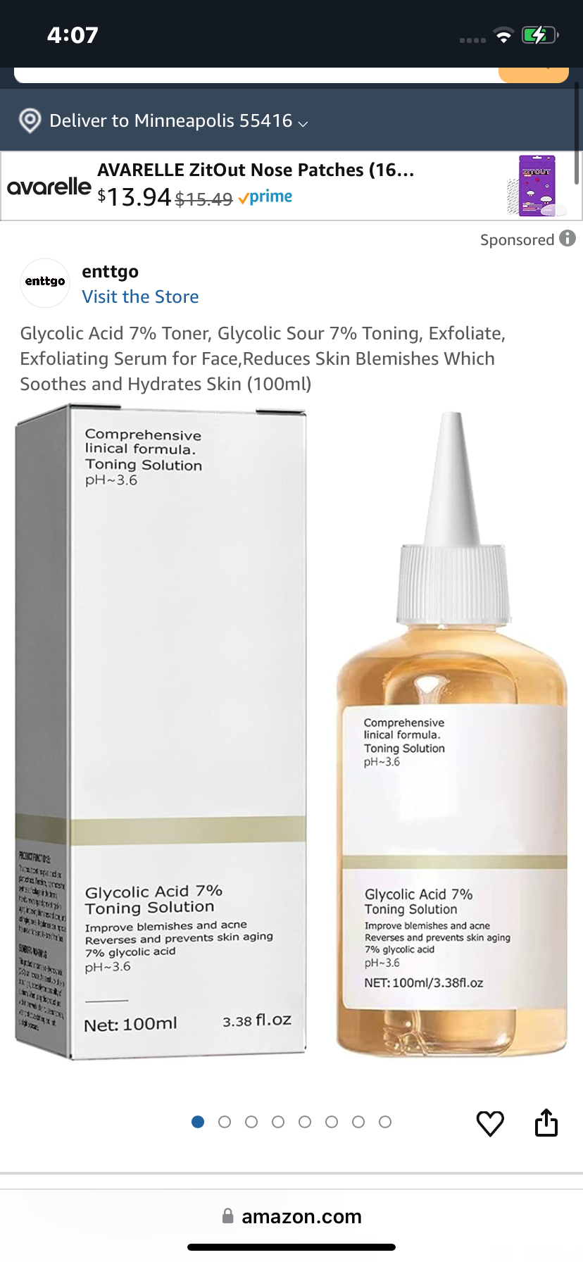 Glycolic Acid 7% Toner, Glycolic Sour 7% Toning, Exfoliate, Exfoliating Serum for Face,Reduces Skin Blemishes Which Soothes and Hydrates Skin (100ml