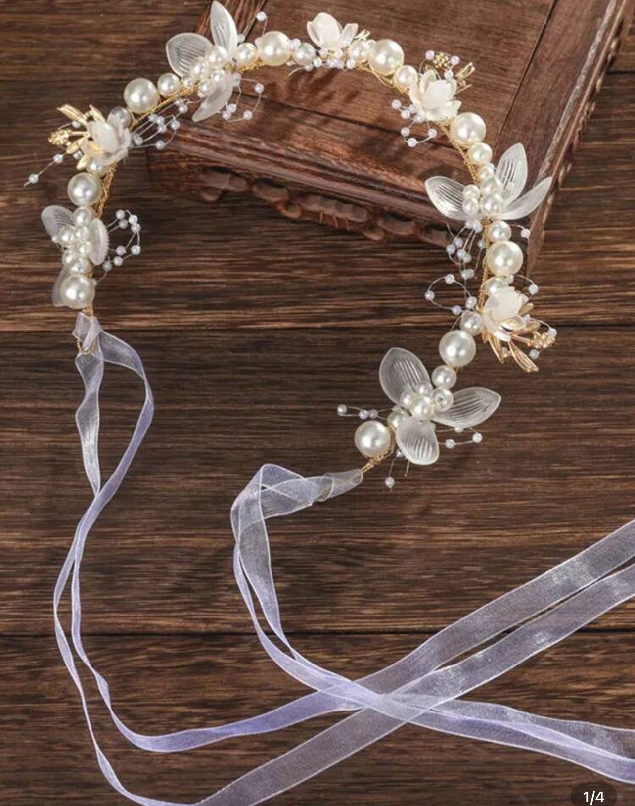 1pc Forest Girl Style Floral Crown Headband For Kids (Large, Medium Or Small)