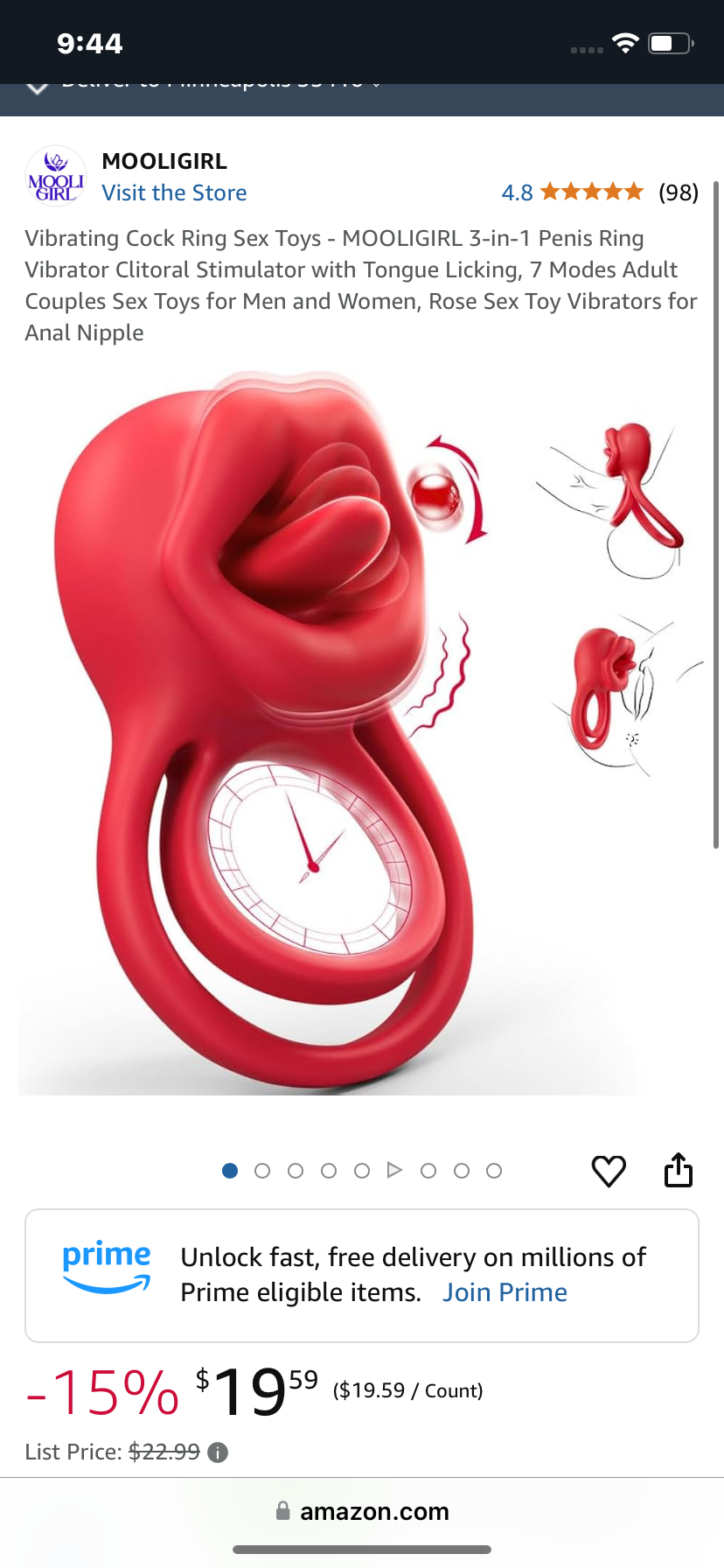 Vibrating Cock Ring Sex Toys - MOOLIGIRL 3-in-1 Penis Ring Vibrator Clitoral Stimulator with Tongue Licking, 7 Modes Adult Couples Sex Toys for Men and Women, Rose Sex Toy Vibrators for Anal Nipple