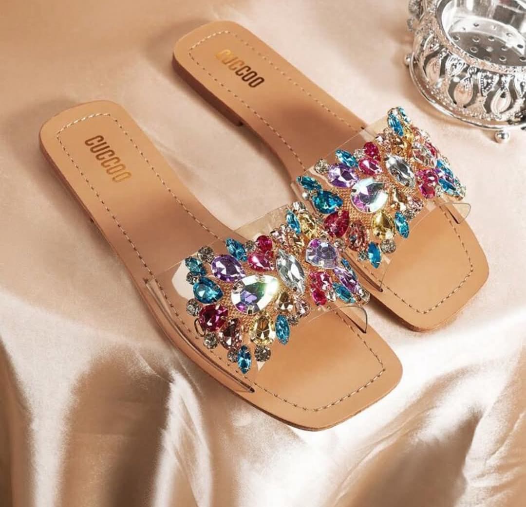 CUCCOO TILAWA Summer Fashionable Clear Strap Rhinestone Detail Sandals Suitable For Travel Outfits Spring Shoes Spring Break Easter