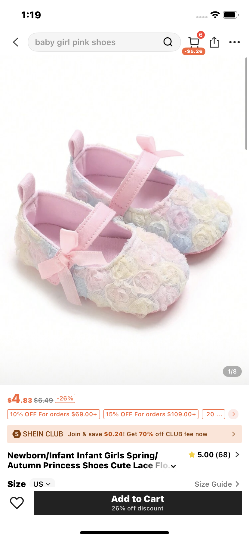 Newborn/Infant Infant Girls Spring/Autumn Princess Shoes Cute Lace Flower Decor 0-1 Years Old First Walker Sneakers