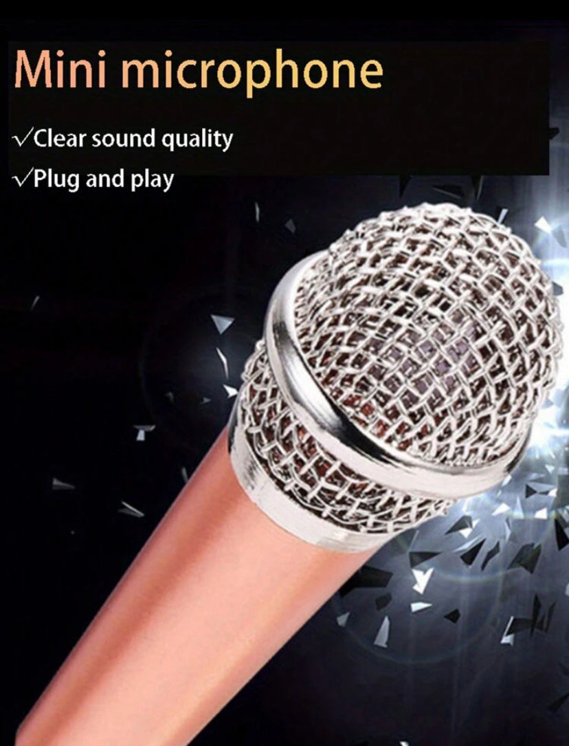 1pc Studio Portable Mini 3.5mm Stereo Studio Speech Mic Audio Microphone For Phone/Smart Phone Desktop Accessories,Vlog Mini Microphone, Recording Equipment