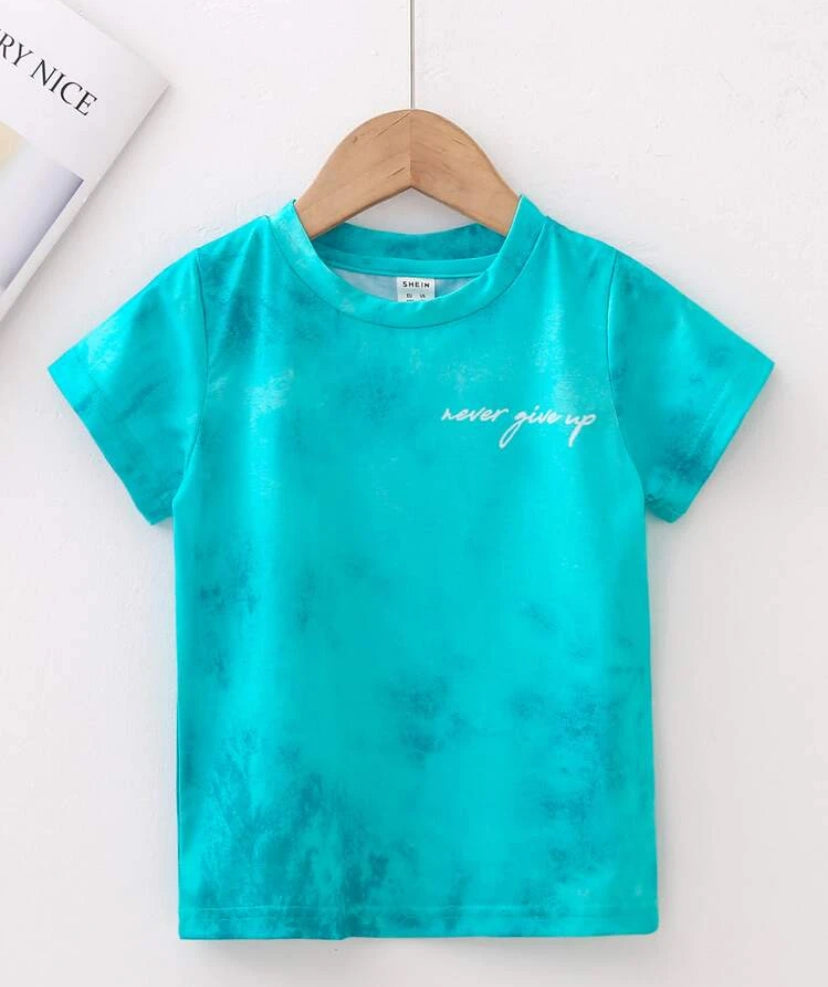 SHEIN Young Boy Toddler Boys Slogan Graphic Tie Dye Tee
