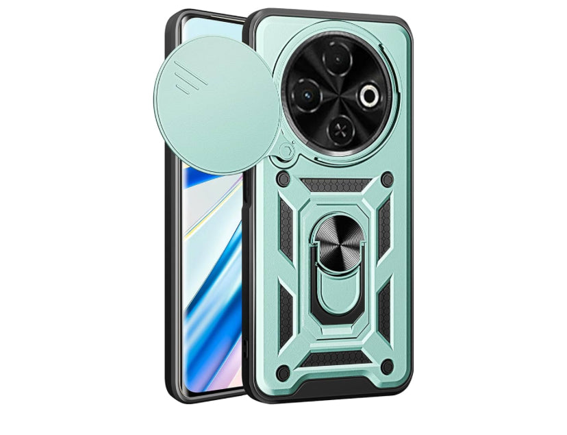 Compatible with Tecno Spark 30C 4G Case Cover,with Slide Camera Lens Cover Compatible with Tecno Spark 30C 4G kl5 kl5n Case Green