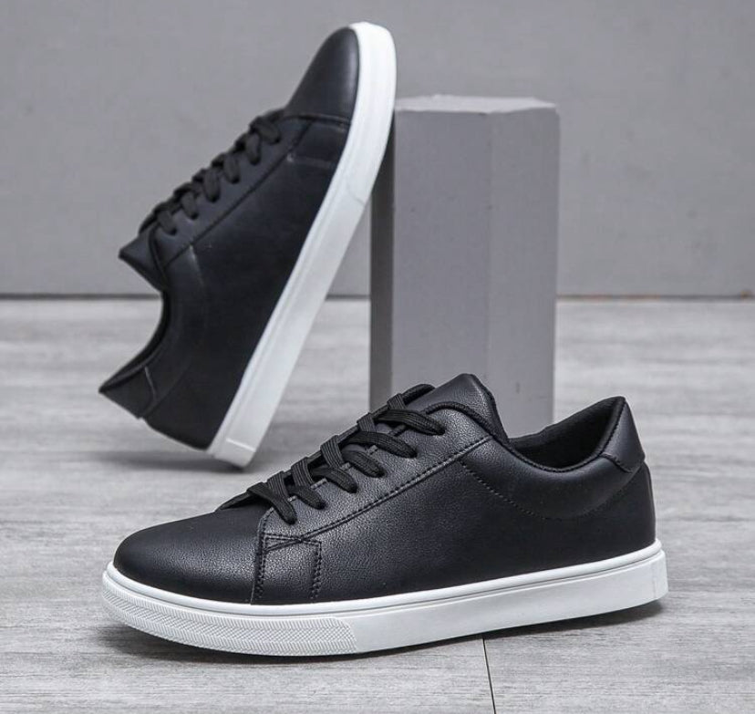 Men's Casual Athletic Sneakers Non-Slip Skateboard Shoes, Versatile Plain White Sneakers For All Seasons