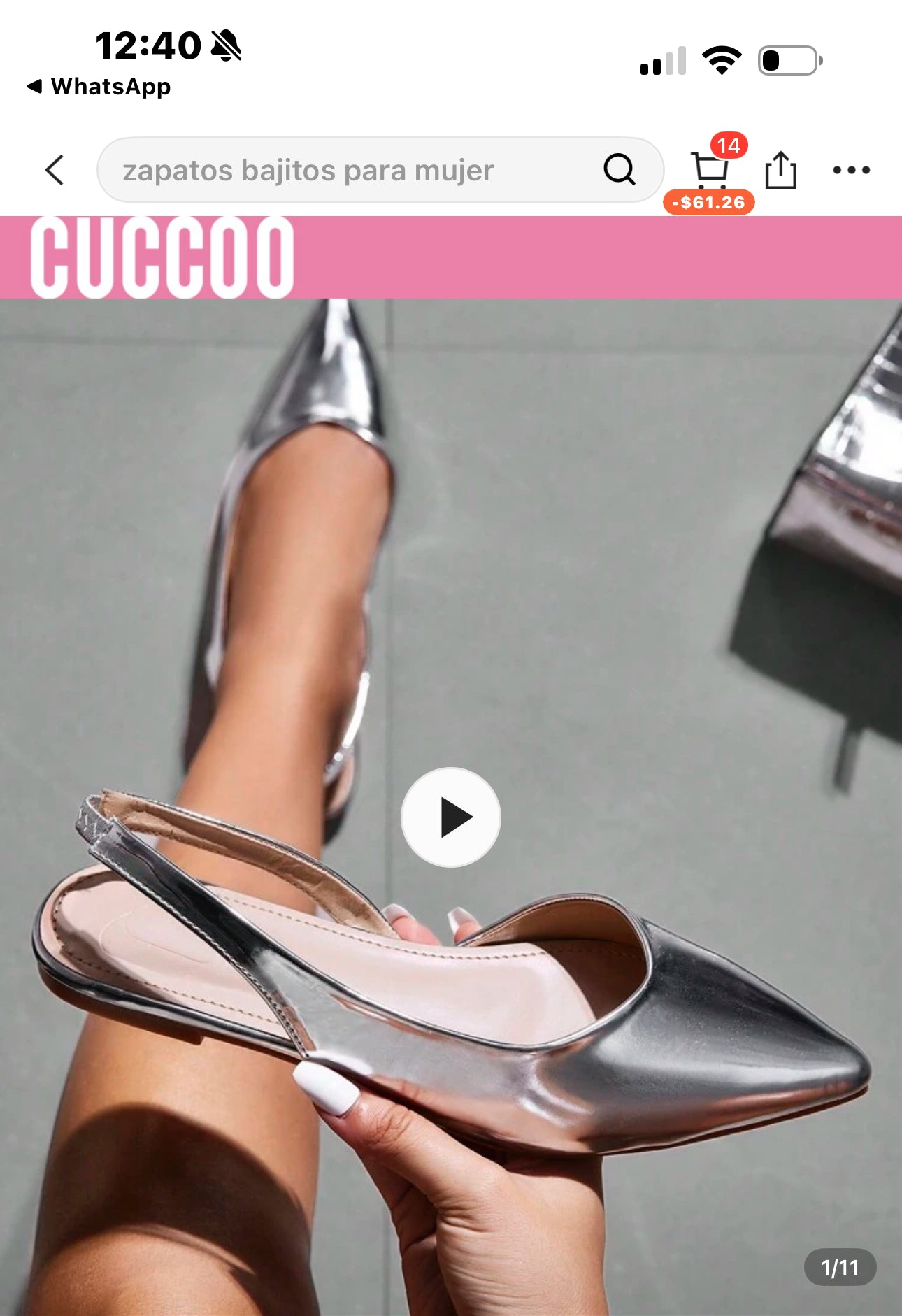 CUCCOO BIZCHIC Women Shoes Fashionable Silver Pointed Toe Flat Shoes Elegant Basics Business Casual Business Chic Spring Shoes Spring Break Easter