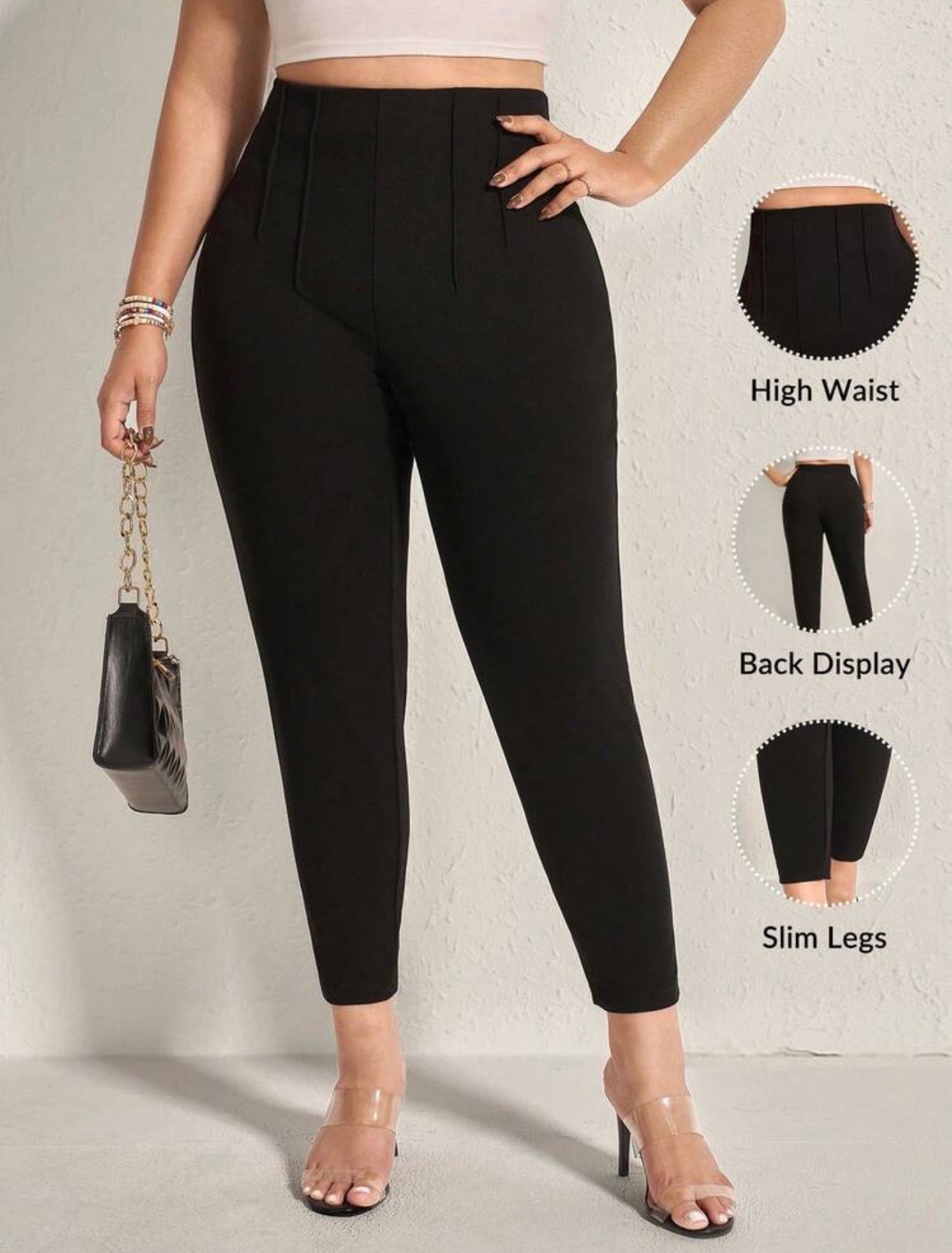 Comfylo Plus Casual Commuting Solid High Waist Comfy Pants Fall Women Clothes Fall Clothes Plus Size Fall Outfits For Women Fall Outfits Women
