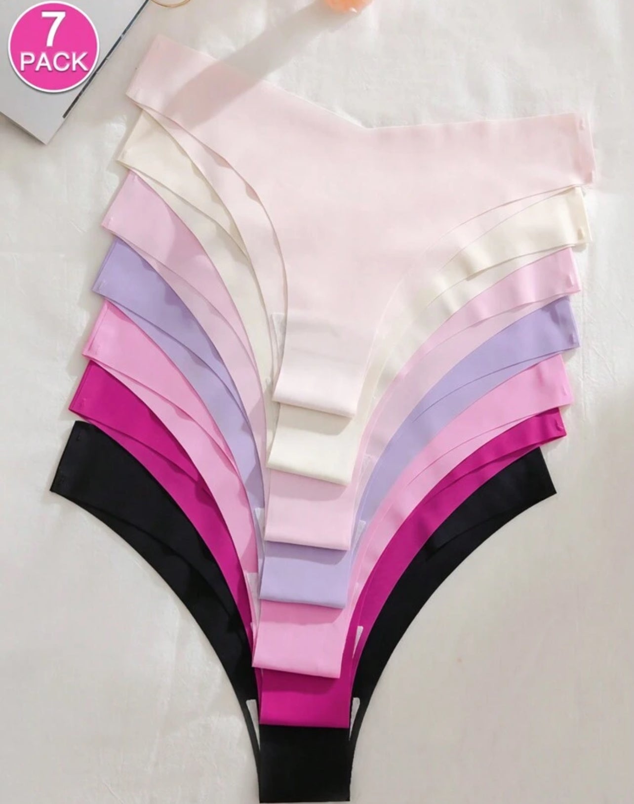 7pcs Women's Panties Multicolor Adhesive Seamless Bikini Sexy Briefs