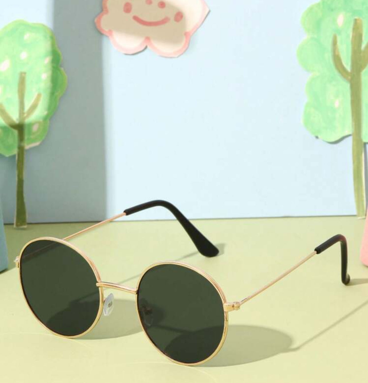 1pair Kids Round Metallic Frame Glasses, Minimalist Stylish Eyewear Suitable For Boys & Girls, For Party, Daily Wear & Outdoor, Anti-Dust