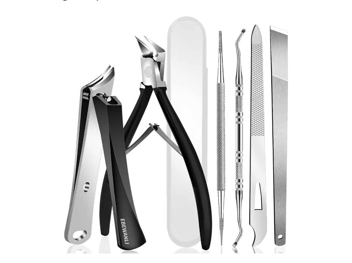 Stainless Steel Pedicure Tool Set with Straight, Angled & Curved Blade for Precise Ingrown Nails Trimming and Home Foot Care