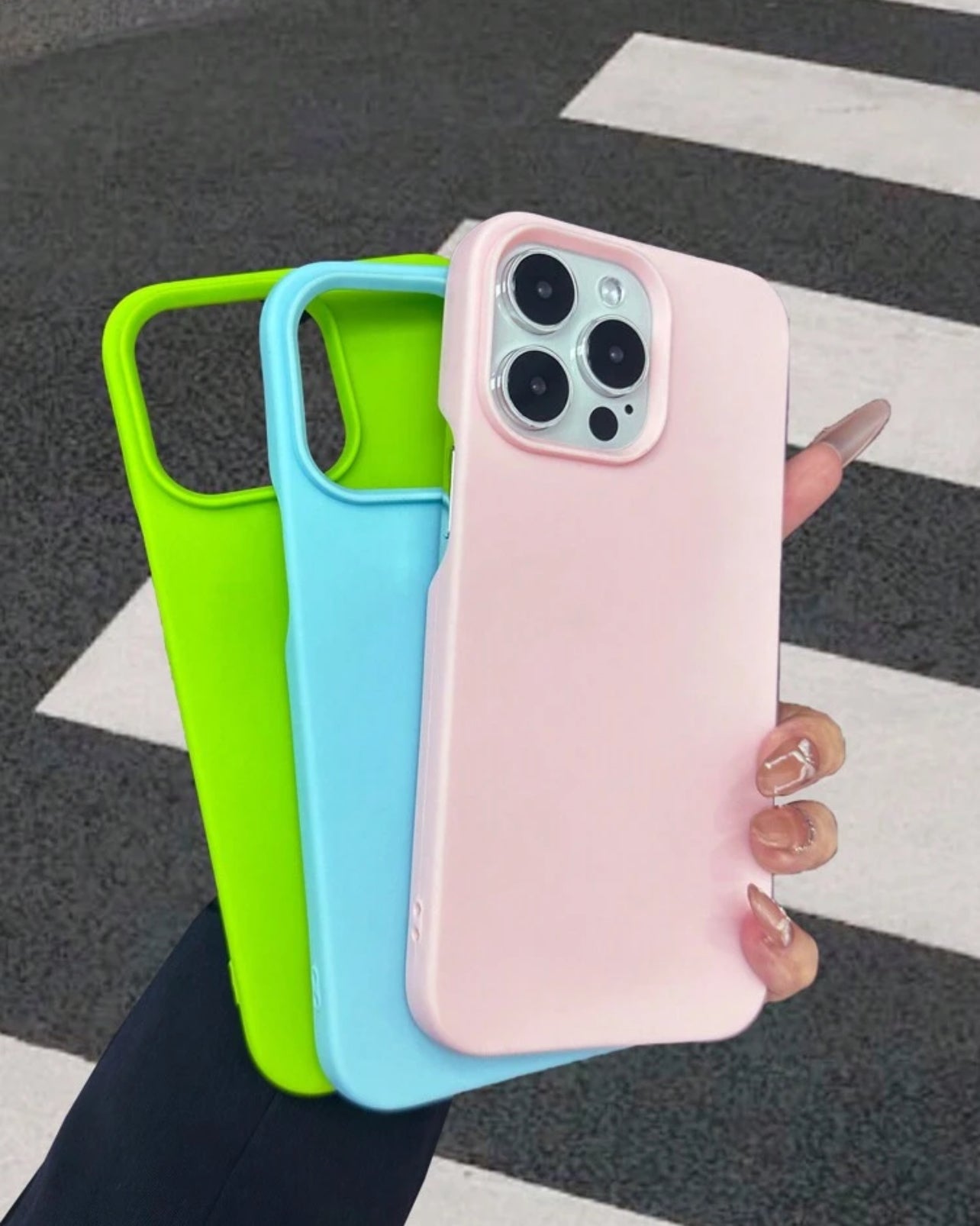 3pcs Frameless Solid Color Material Minimalist Drop-Proof Thick Phone Protective Case With Printed Design Compatible With Iphone 16/16 Pro Max, XR, 7/8, IPhone 15 Pro Max, 12 Pro Max, 13 Pro Max, 14 Pro Max, 13,14, 11, 12, 14, P11 Soft Cover, P12 Anti-Fal