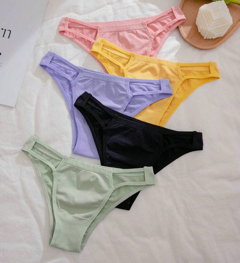5pcs/Set Comfortable Seamless Triangle Underwear For Leisure Time