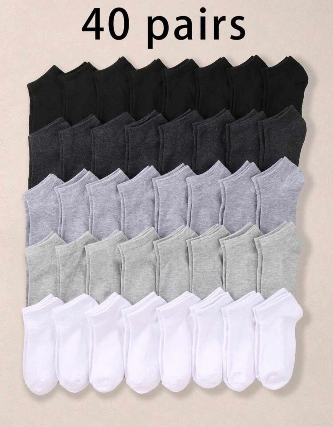 40 Pairs Kids Solid Color Boat Socks, Neutral Tones, Suitable For Boys And Girls Daily Casual Fashion Wear, Suitable For Spring Summer Autumn Winter, Suitable For School, Random Style