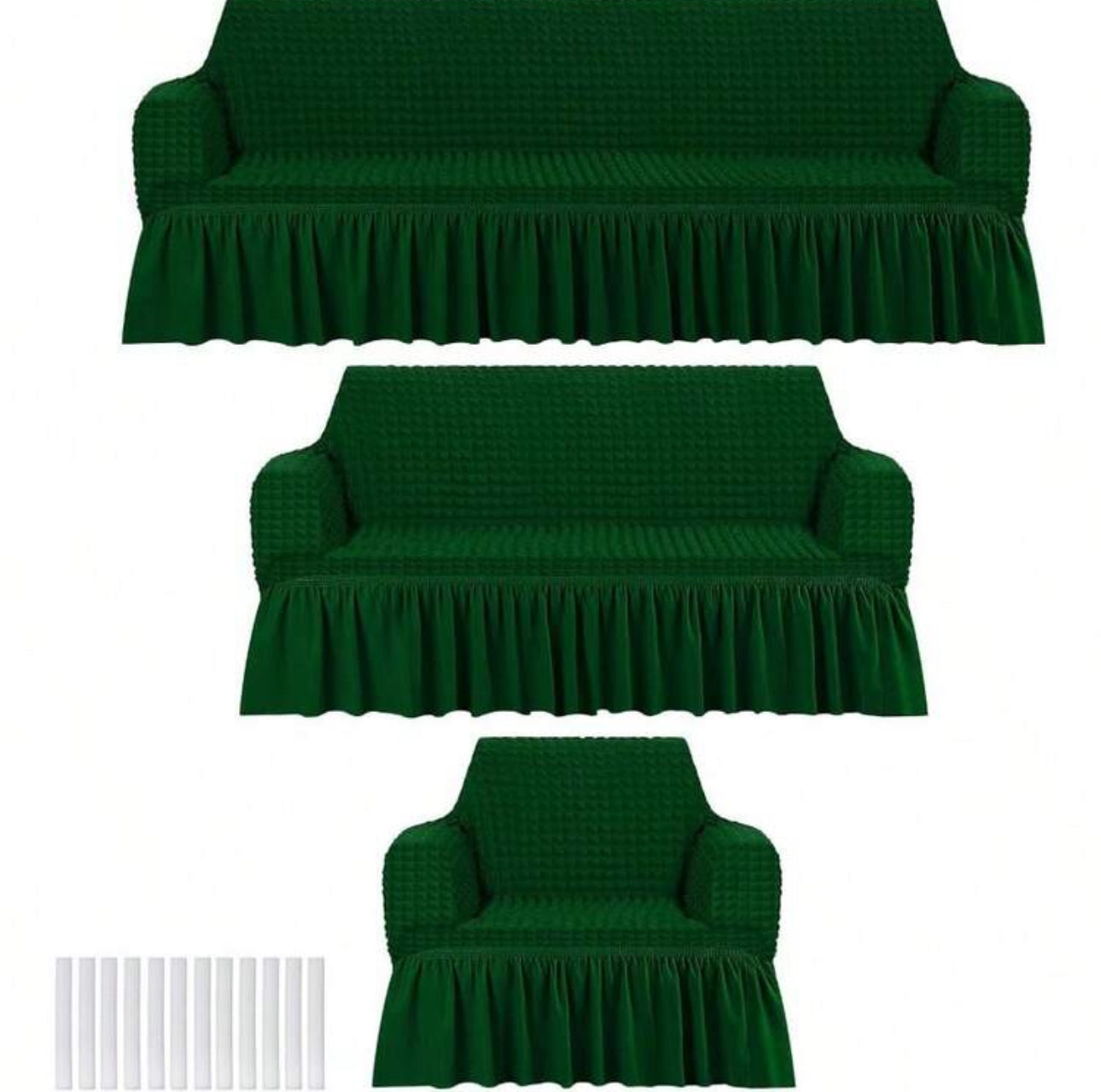 3 Pcs Sofa Slipcover Set For Couch Cushion Durable Washable High Elastic Stretchable Furniture Couch Covers With Skirt For Sofa Loveseat Arm Chair