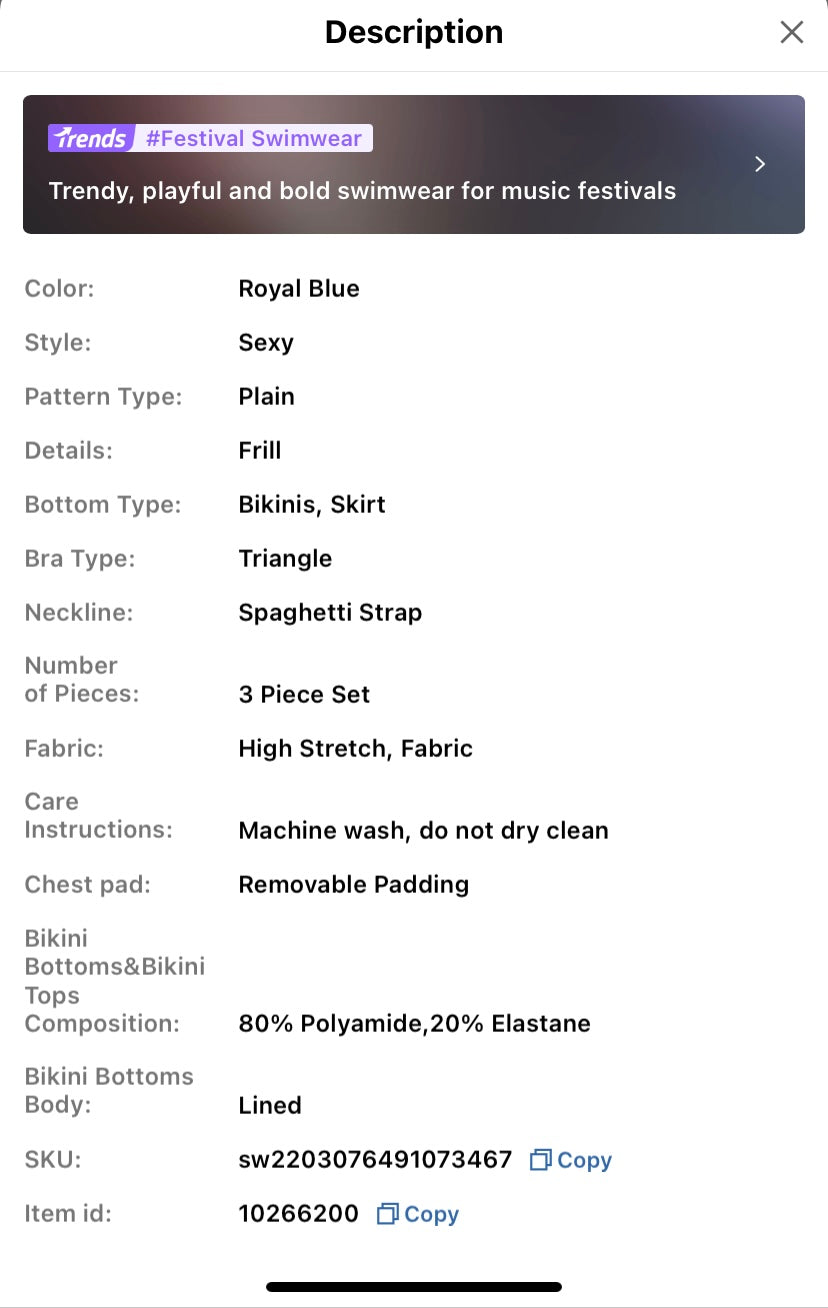 Swim 3packs Plain Ruffle Trim Bikini & Beach Skirt