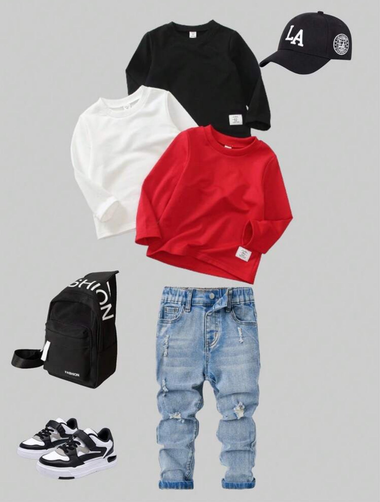 3pcs/Set Young Boy Buy 1 Get 2 Round Neck T-Shirts With Letter Patched, Simple And Fashionable Style. Soft Clothes Suitable For Spring And Autumn, Daily Casual Wear Of 4-7 Years Old