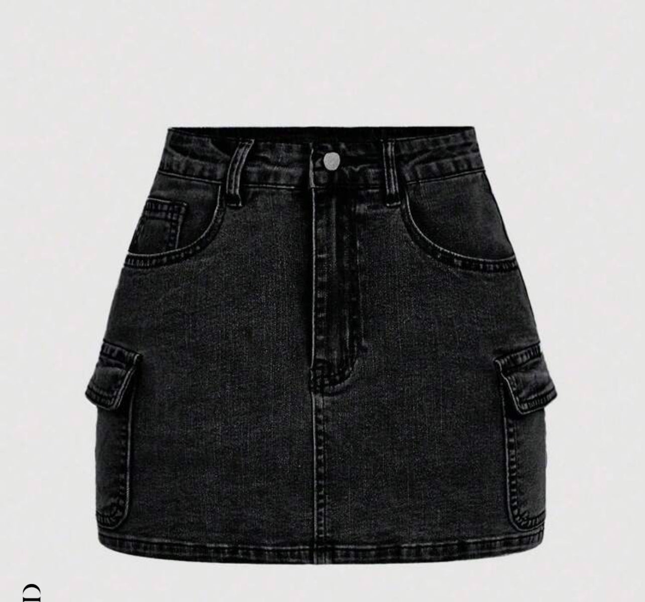 MOD Women's Casual Denim Cargo Pocket Mini Skirt
