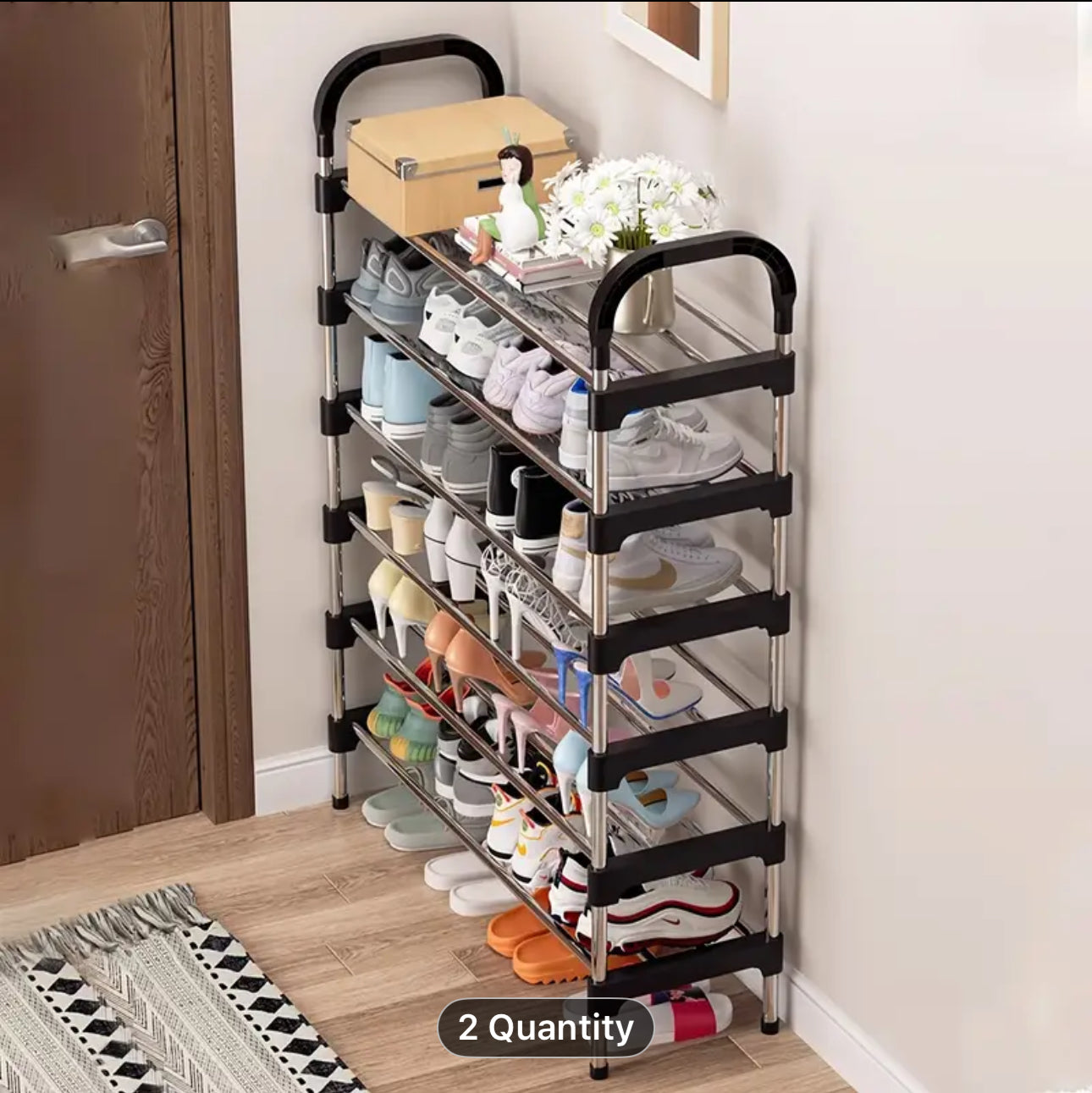 Heavy-Duty Steel-like Shoe Rack - Easy Assembly, Space-Saving Vertical Design, Freestanding Shoe Organizer for Entryway, Living Room, Office, Bedroom - Sturdy Metal-like Construction, Entryway Storage, Multitier Shelf, Galvanized Tube Construction