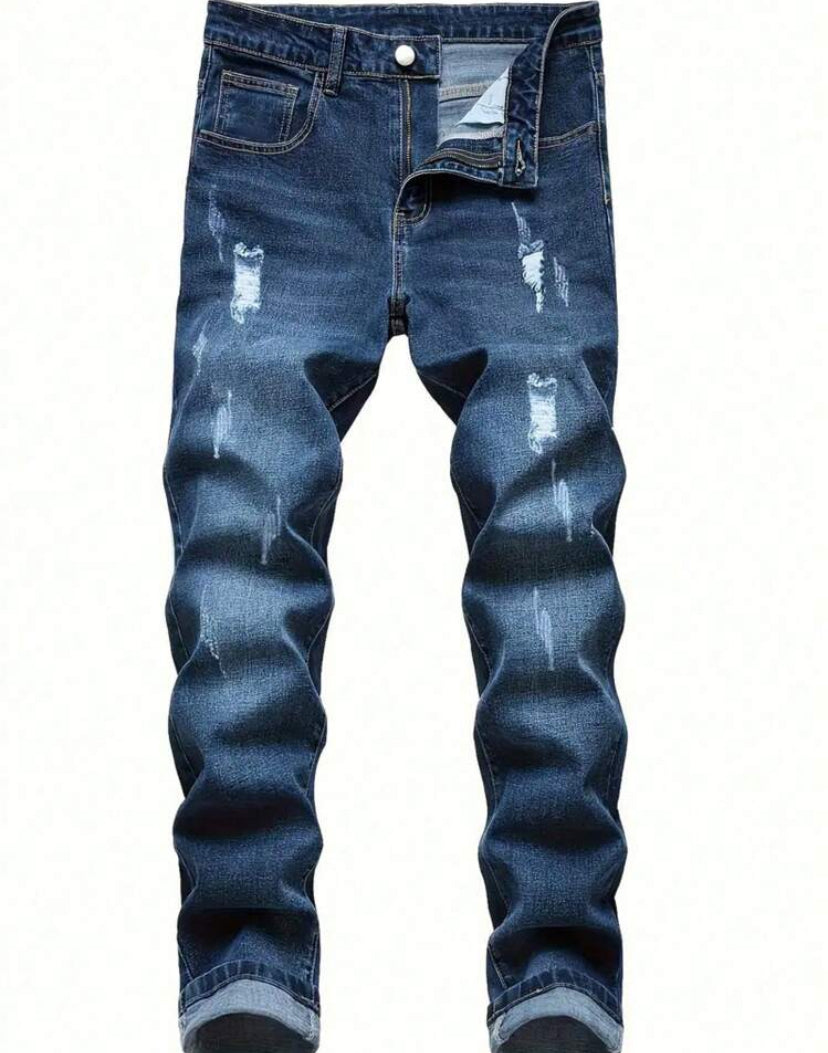 Men's Jeans, Teenage Jeans, Fashion Trendy Jeans, Blue Jeans, Ripped Jeans, Casual Jeans