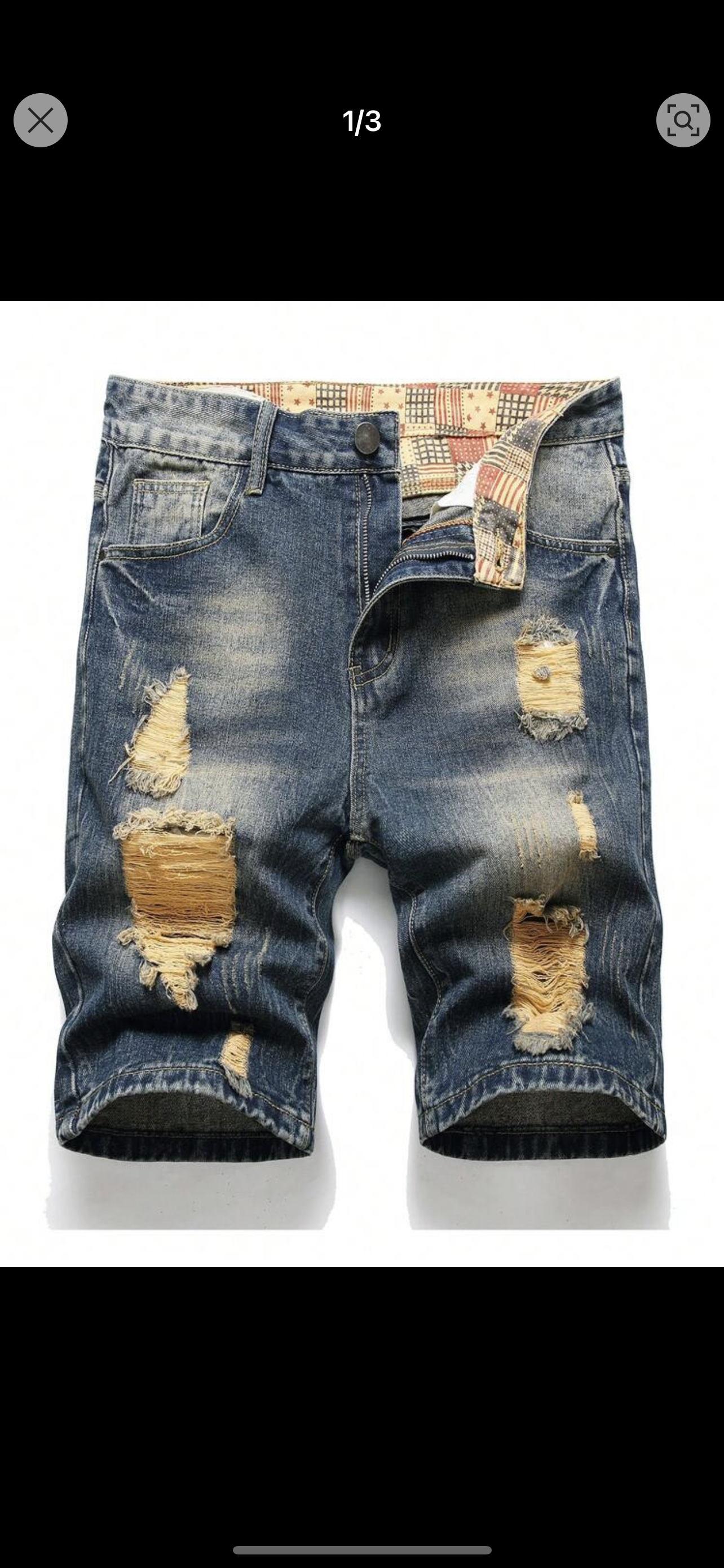 Men's Casual Washed Vintage Distressed Denim Shorts