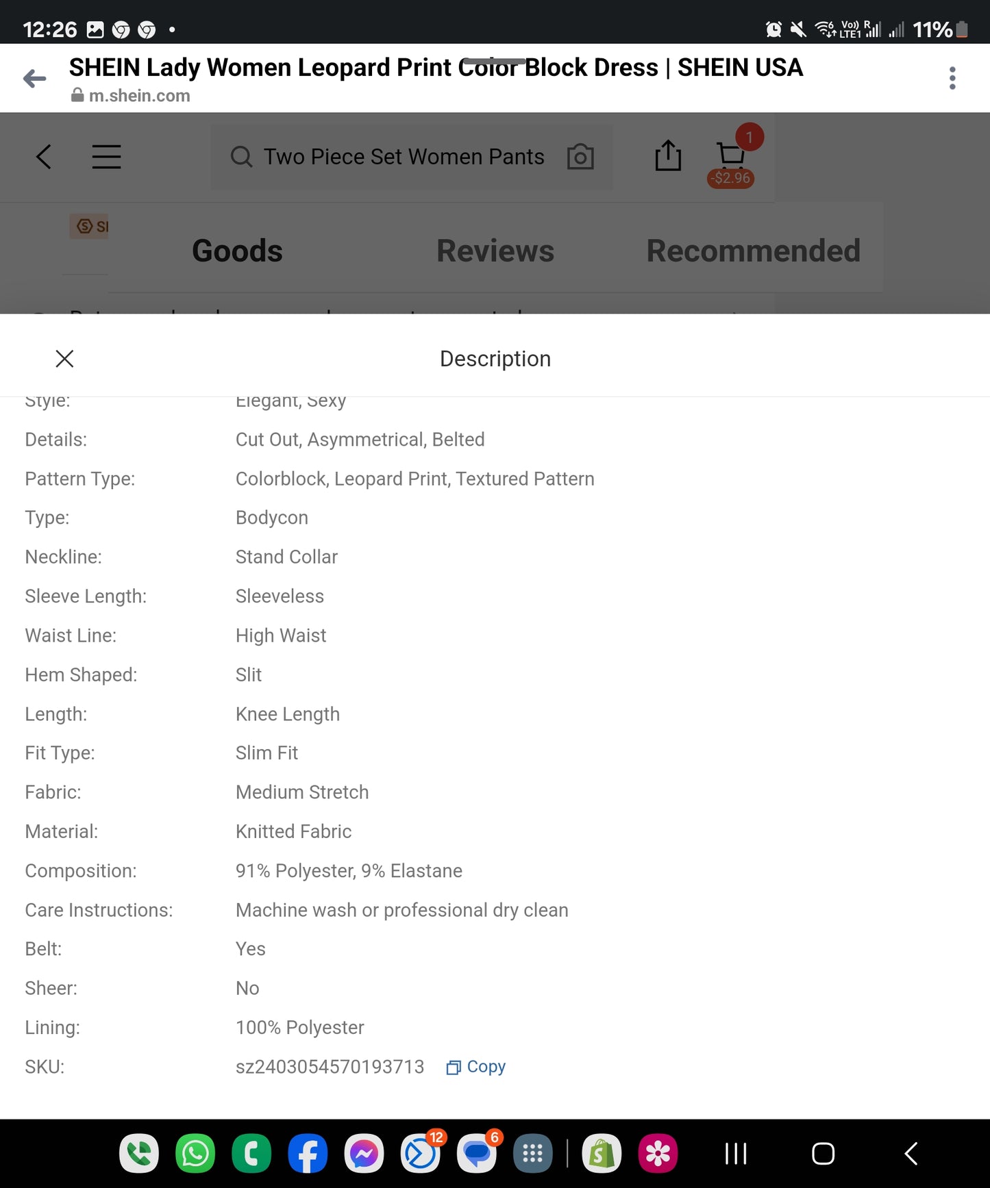 Lady Women Leopard Print Color Block Dress (June 29)