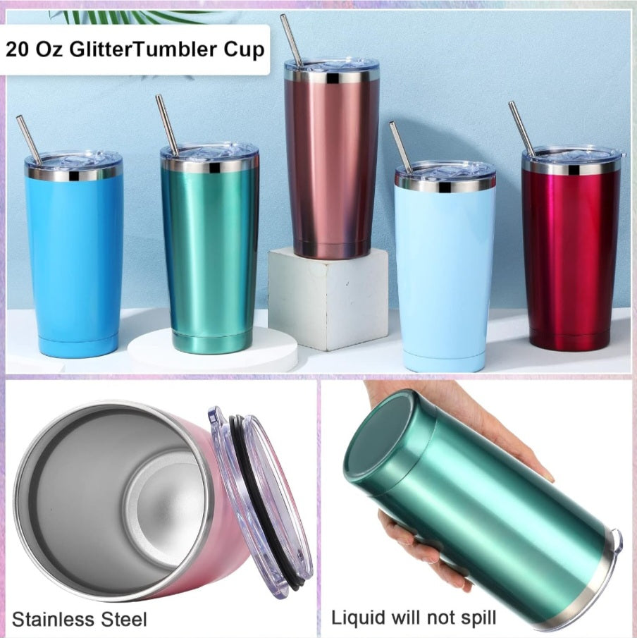Eaasty Insulated Travel Tumbler with Straw and Lids 20 oz Stainless Steel Vacuum Tumbler Cups Powder Coated Coffee Mug for Cold and Hot Drinks