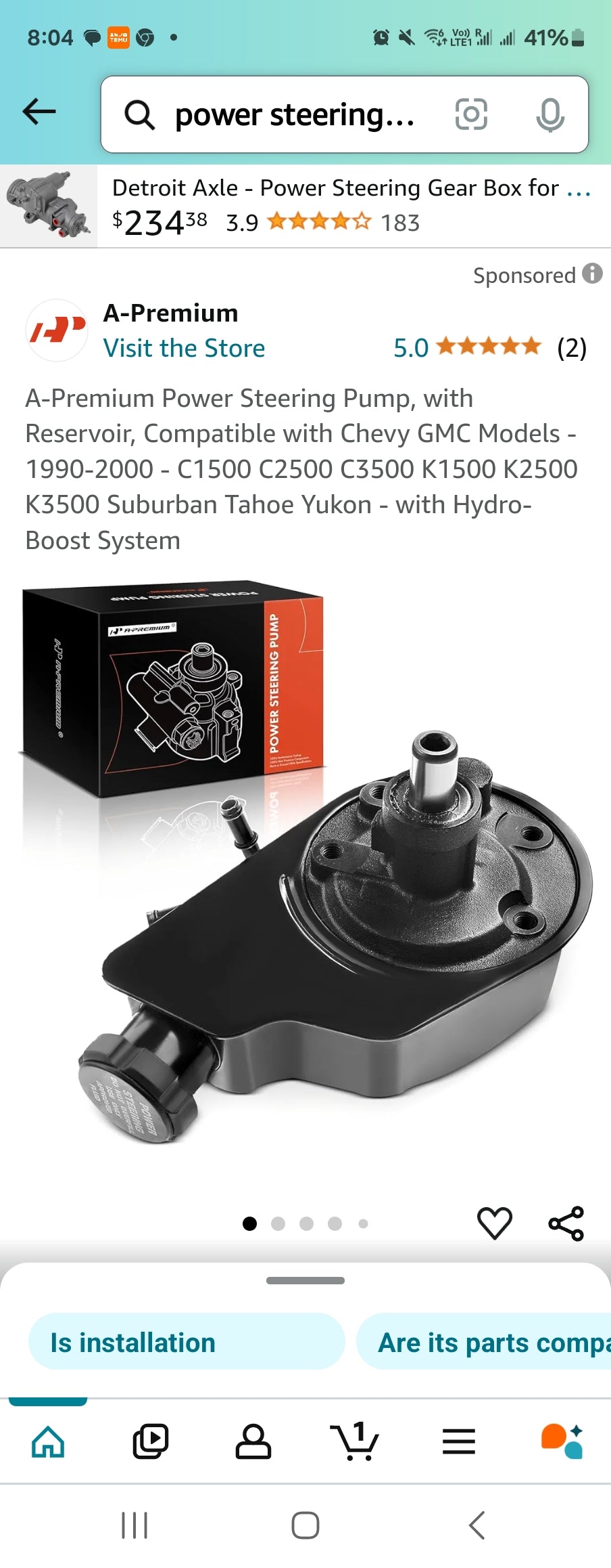 Premium Power Steering Pump with Reservoir Compatible with Chevrolet & GMC & Cadillac - 1997-2002 - Escalade EXT, C1500 Suburban, Suburban 1500, C2500 Suburban, K2500 Suburban, Tahoe, Yukon XL 1500