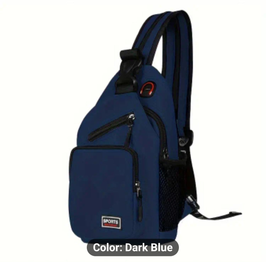 1pc Large Capacity Sports Casual Crossbody Chest Bag - Waterproof & Breathable Outdoor Fashion Waist Bag With Adjustable Strap & Multiple Compartments For Hiking, Travel, And Daily Use