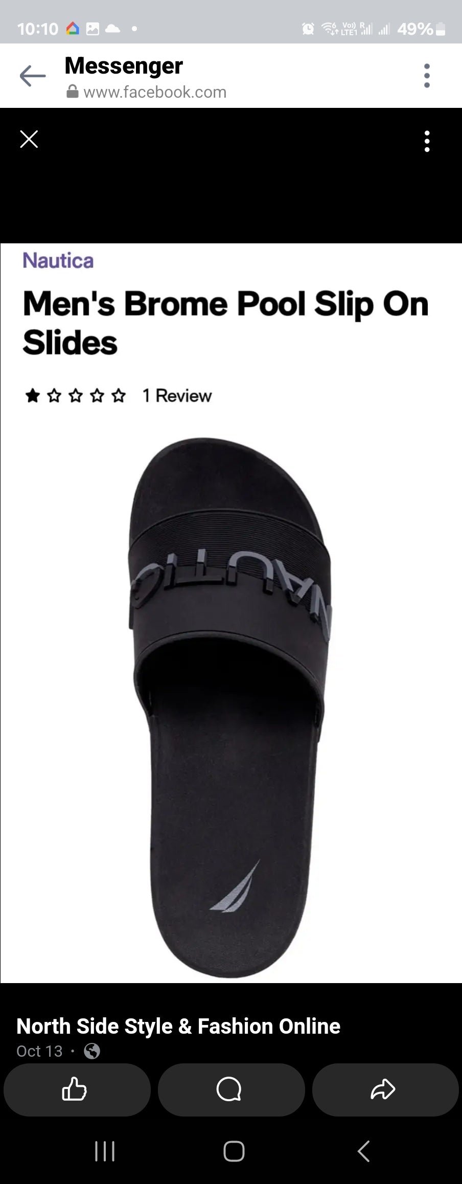 Nautica Men's Brome Pool Sip on Slides