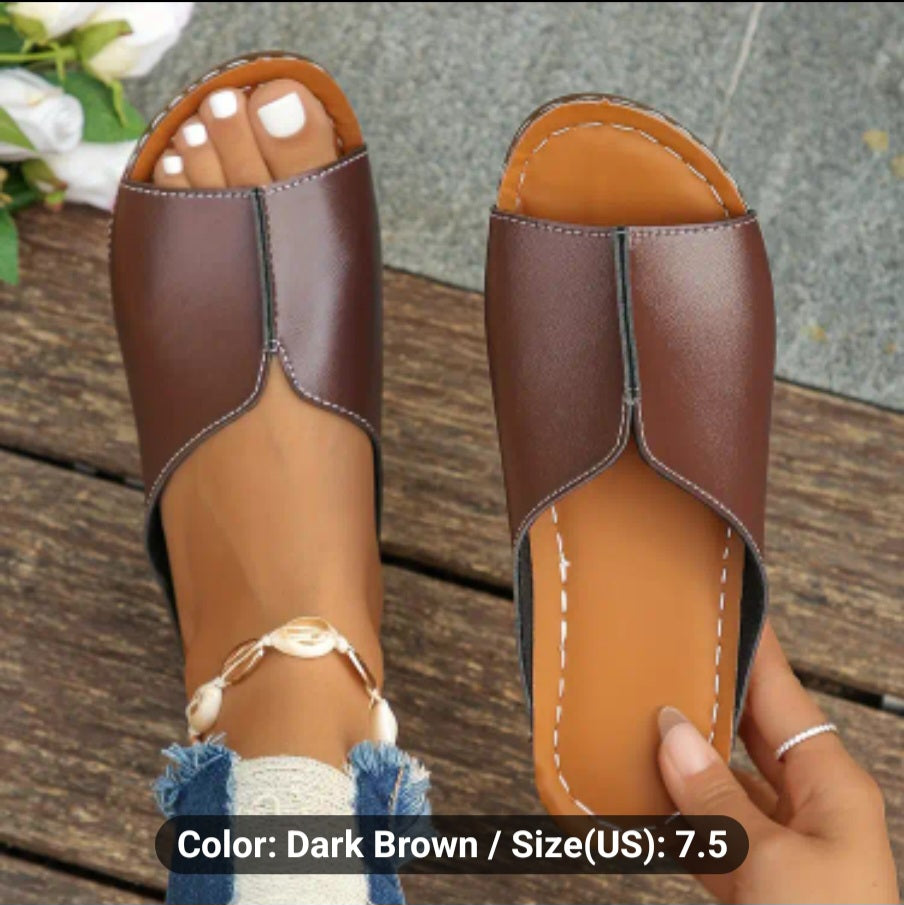 Chic Solid Color Wedge Heeled Sandals