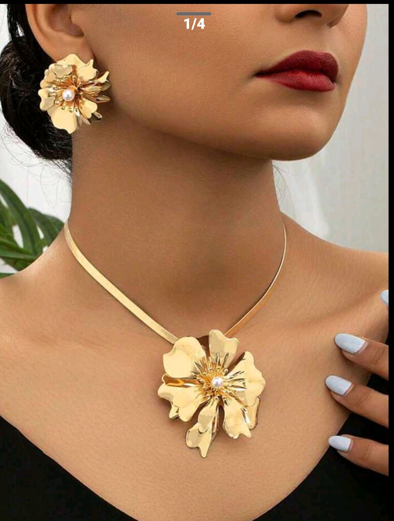 GARMEND 3pcs/Set Women's Daily Fashion Floral Pendant Necklace And Elegant Flower Earrings Set