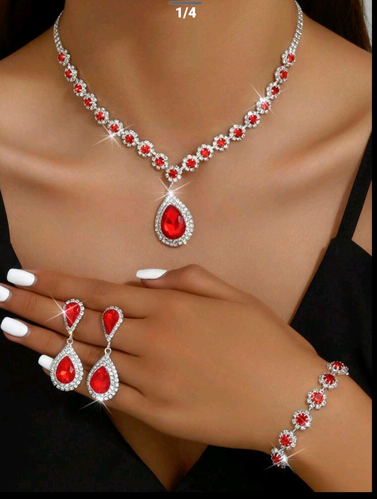 1pc Women's Fashionable Jewelry Set Including Necklace, Earrings, And Bracelet