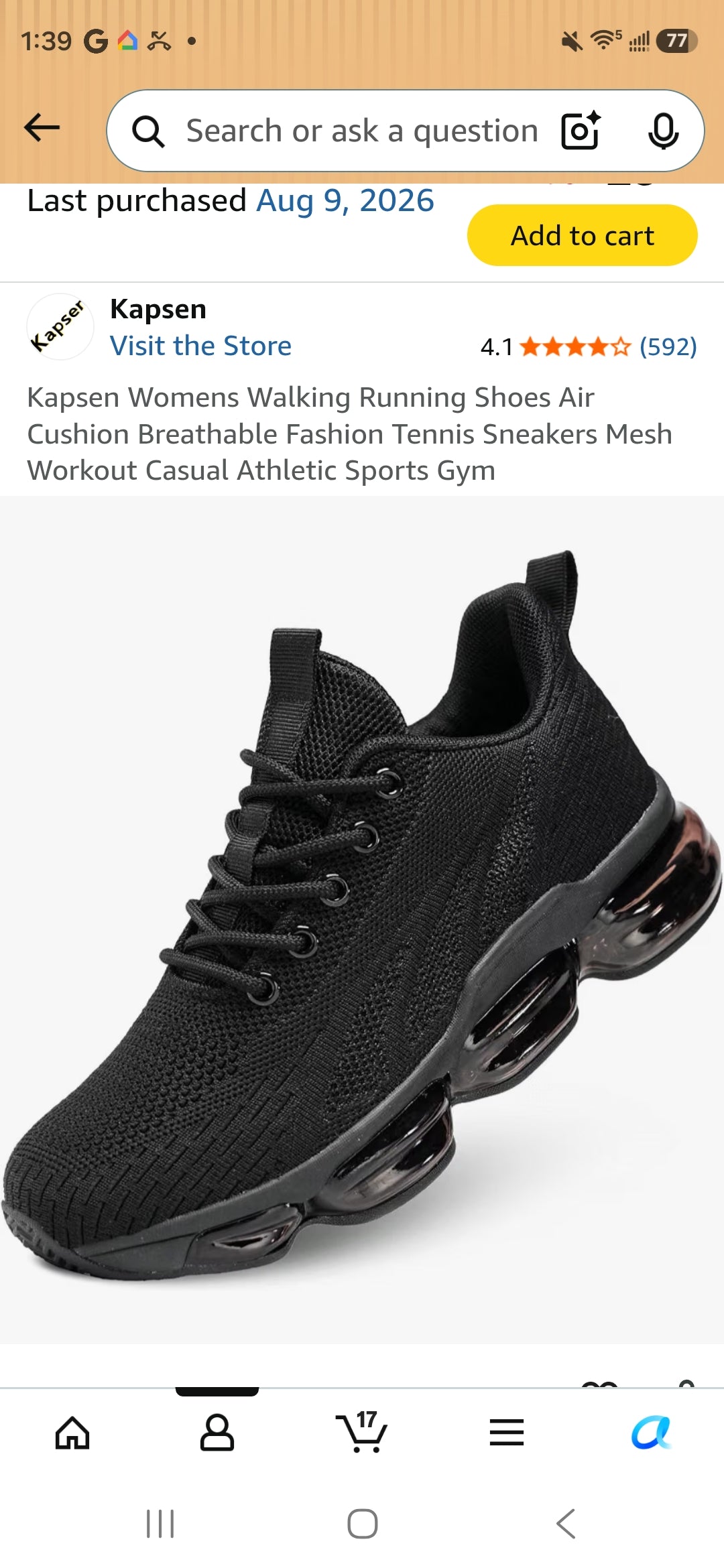 Kapsen Womens Walking Running Shoes Air Cushion Breathable Fashion Tennis Sneakers Mesh Workout Casual Athletic Sports Gym