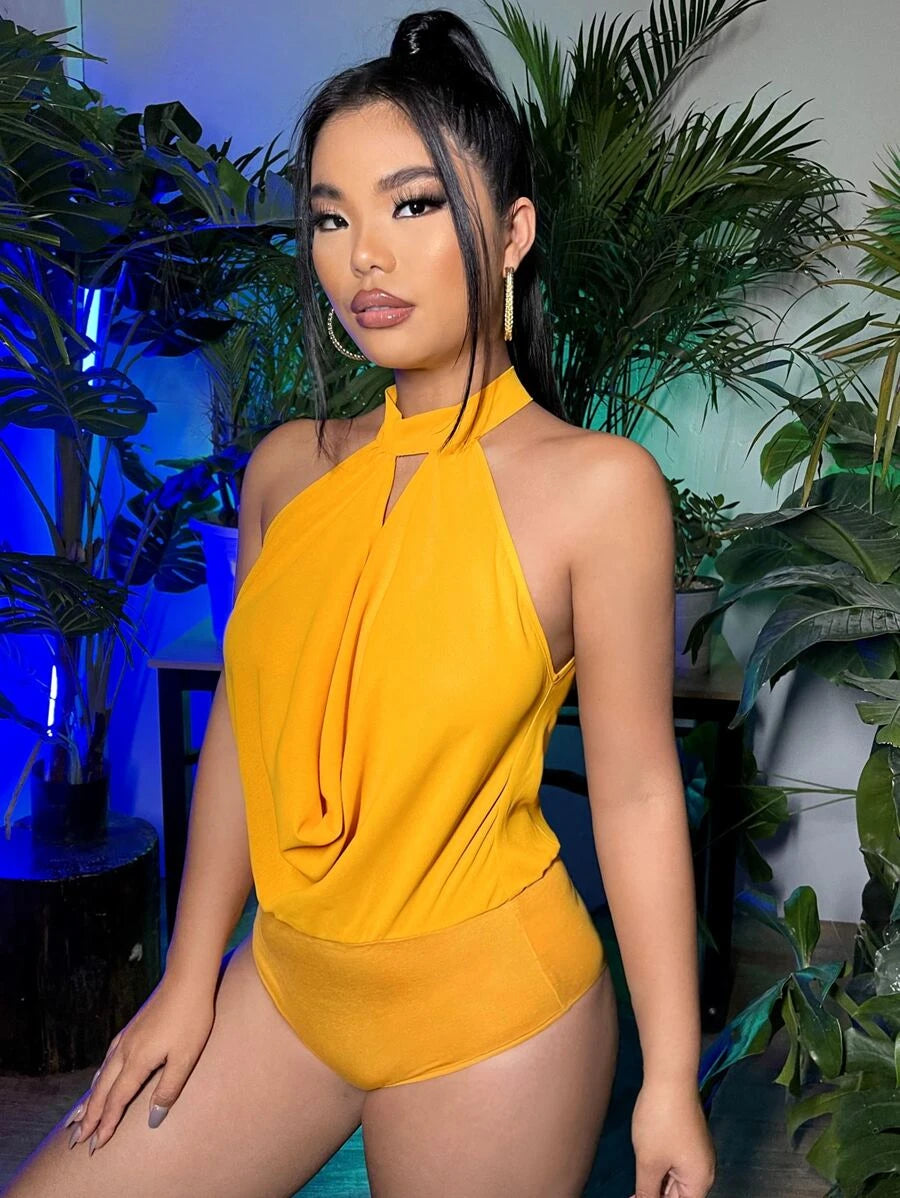 Draped Tie Back Bodysuit - Preorder