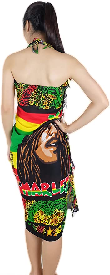 Rhythm of Bob Marley Beachwear Cover up Swimsuit Women Pareo Sarong