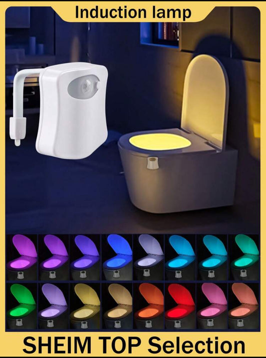 1pc Toilet Motion Sensor Night Light, 8/16-Color Smart Bathtub Activated LED Lamp For Body Motion Detection, Powered By Battery, Suitable For Any Toilet/Bathroom/Restroom As Light Or Decor A Simple Decorative Light, Battery Operated Toilet Night Light Wit