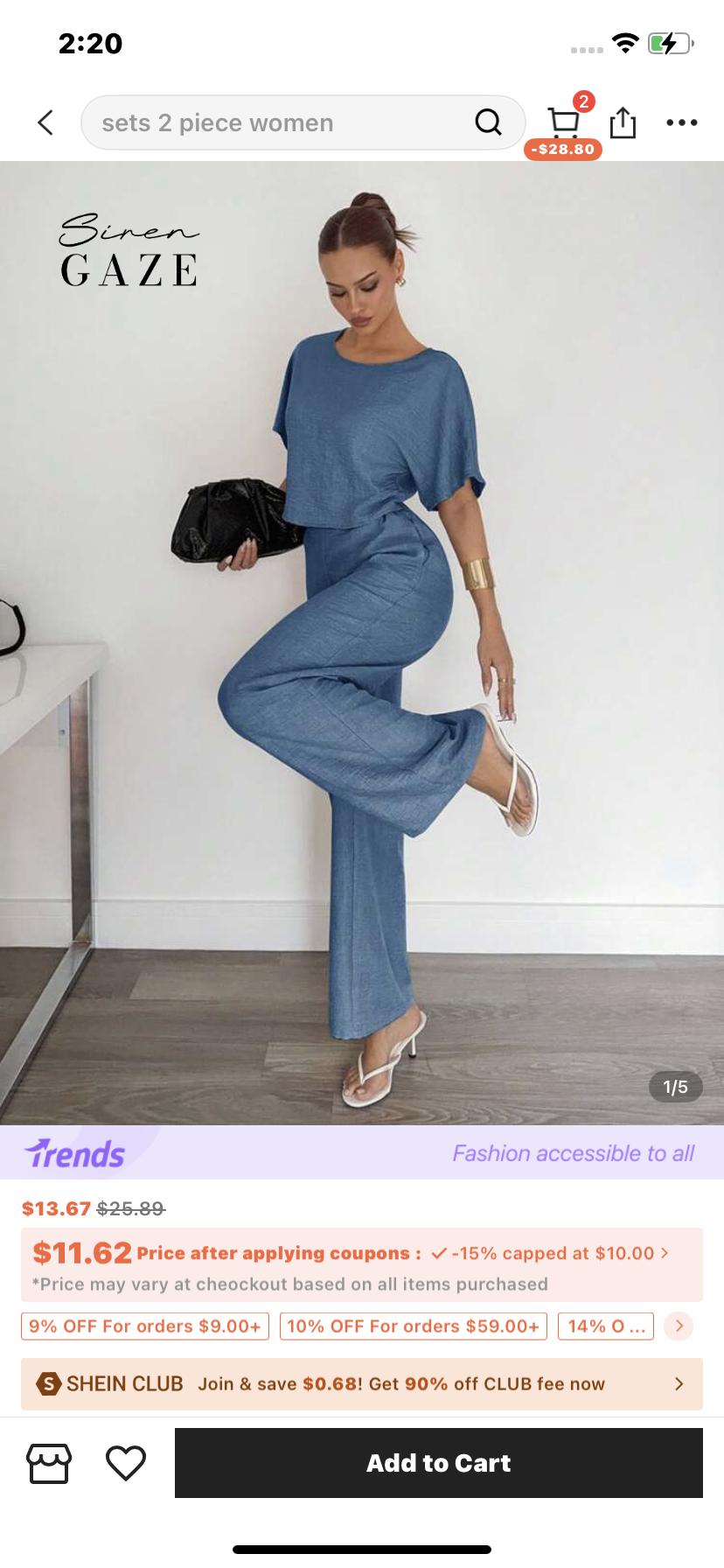 Siren Gaze 2pcs Women Solid Color Pleated Shirt And Pants Casual Suit Summer