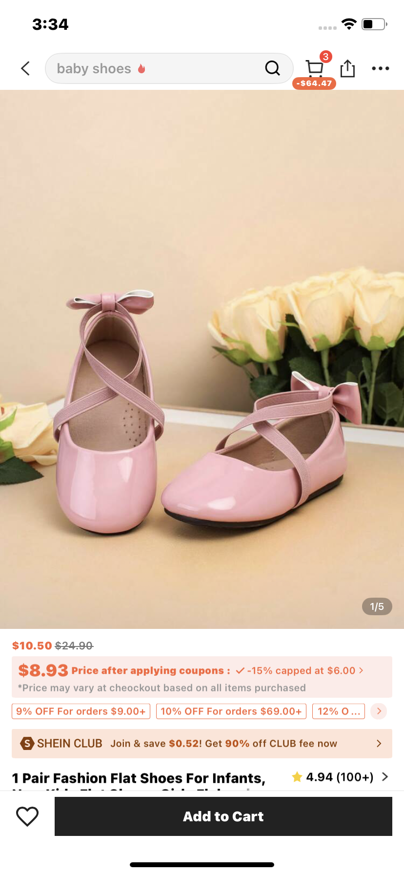 1 Pair Fashion Flat Shoes For Infants, New Kids Flat Shoes, Girls Flabowknotot Shoes