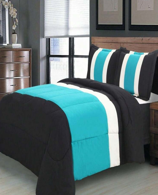 4PC Serenity Comforter Set - Comforter, 2Pillow Shams, 1 Bed Skirt