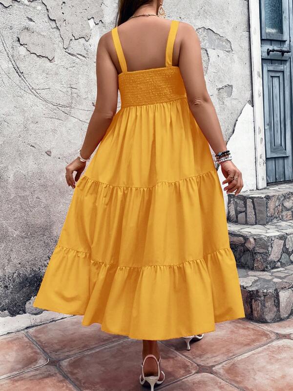 VCAY Plus Ruffle Hem Cami Dress